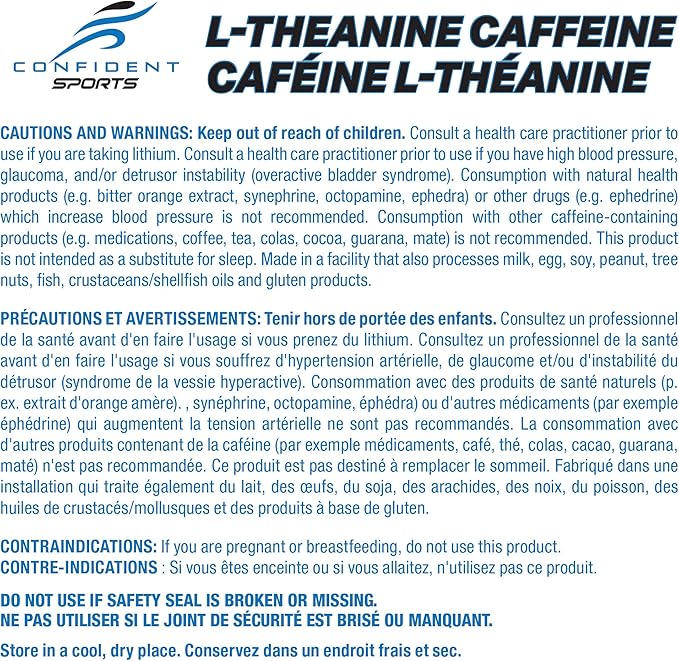 Confident Health Caffeine 100mg Theanine 100mg