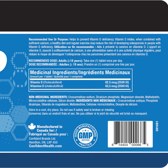 Confident Health Vitamin D 2500iu