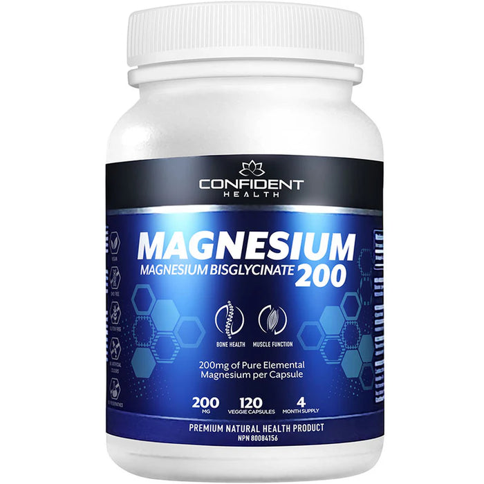 Confident Health Magnesium Bisglycinate 200 120c