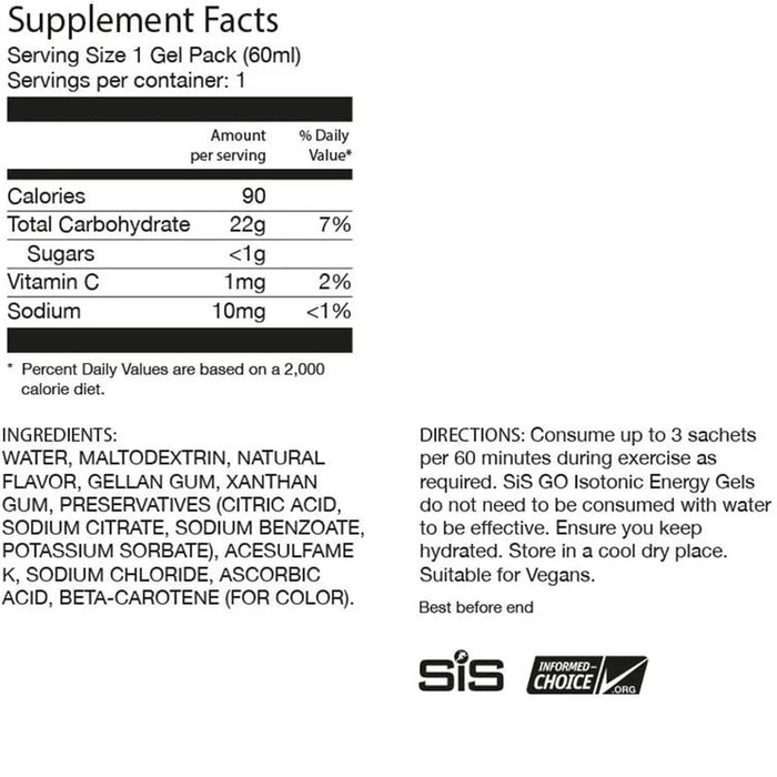 GO Isotonic Energy Gel Box 30 Pack