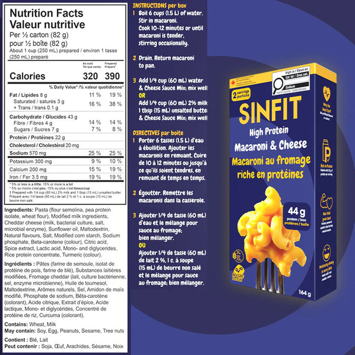 SinFit High Protein Macaroni & Cheese Box