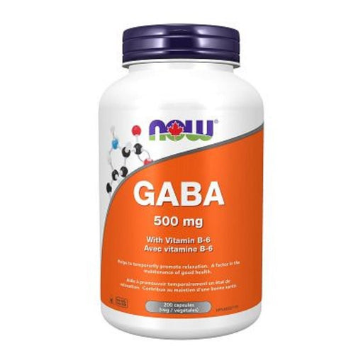 NOW GABA 500mg w/ Vitamin B6 200 Caps - Popeye's Toronto